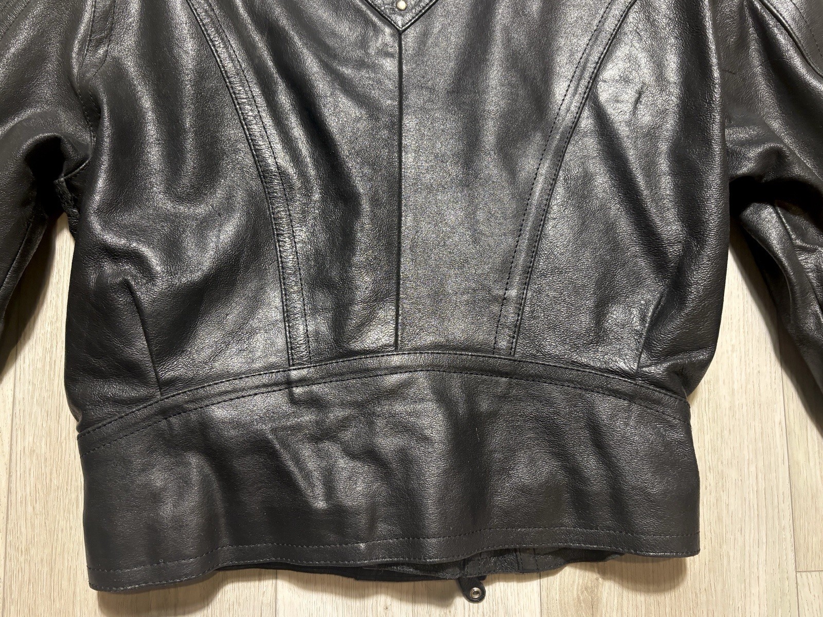VTG 80s 90s Open Road Studded Leather Moto Jacket Brando Punk Biker Belted M