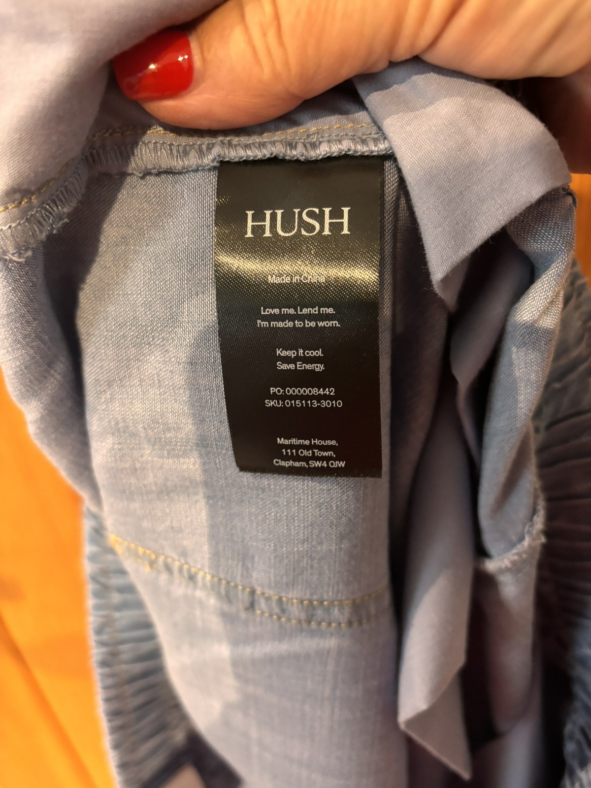 Hush Petunia Lyocell Wide Leg Lightweight Trousers Blue Drawstring Waist UK18-20