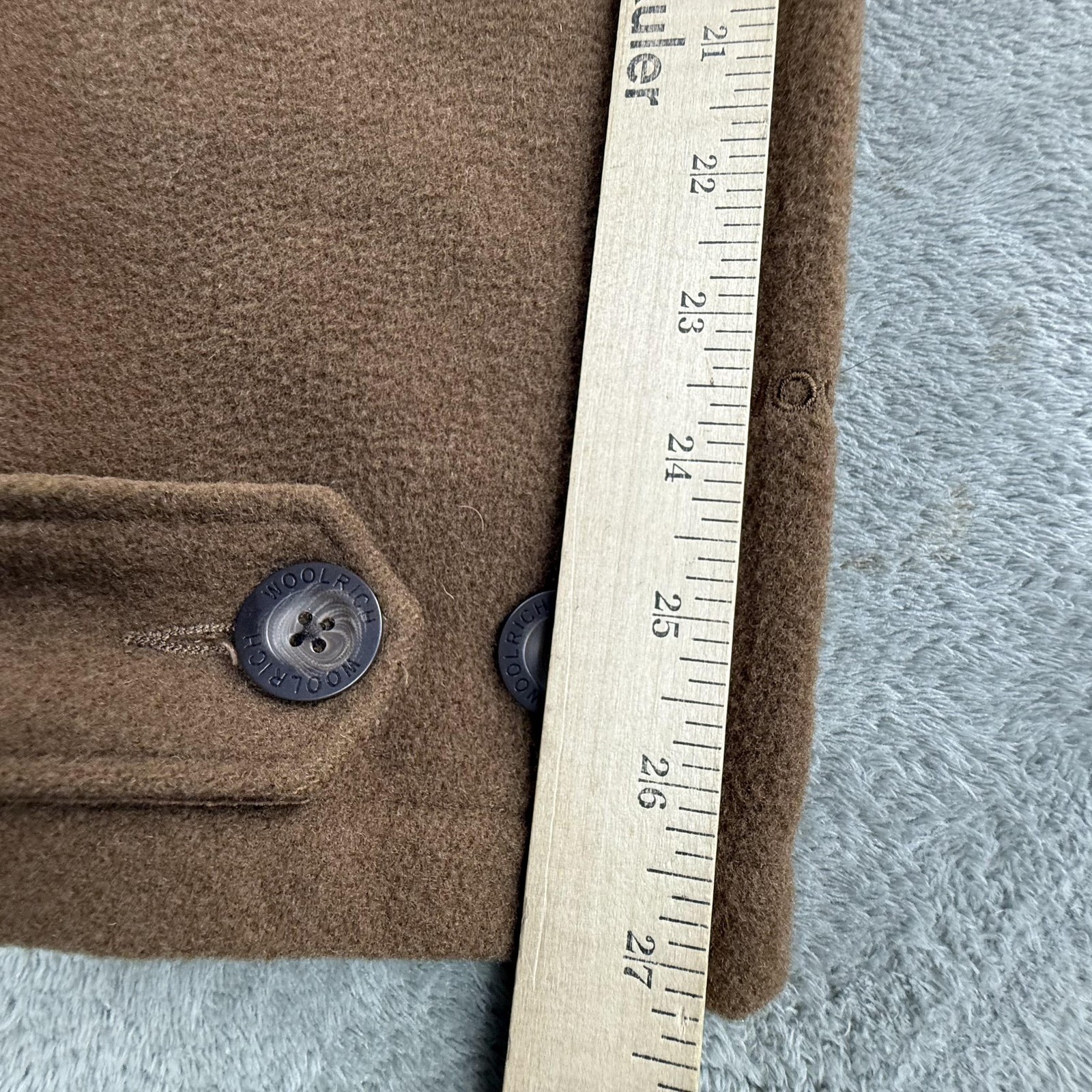 Woolrich Coat Mens Medium Brown Wool Overcoat Full Zip 22704 Nutmeg Lined Winter
