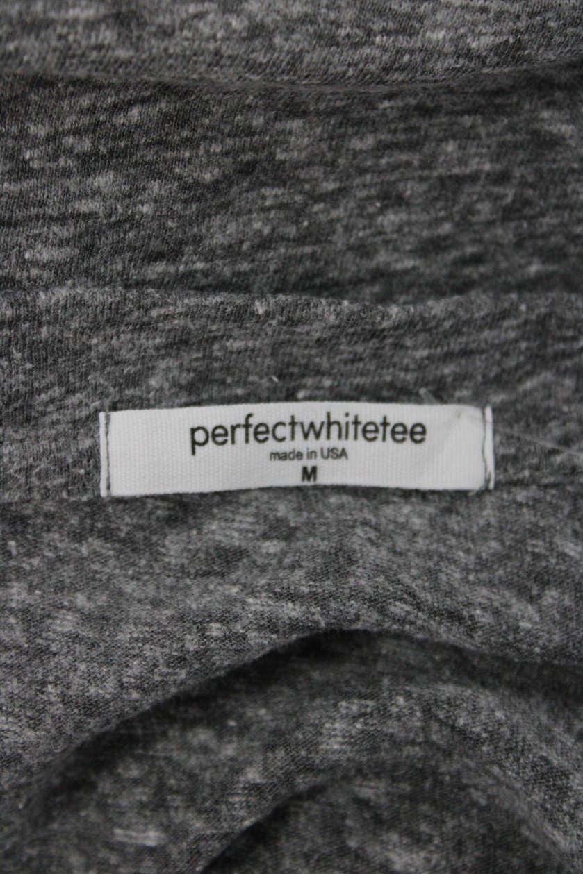 Perfect White Tee Womens Basic Gray V Neck Short Sleeve T-Shirt Size M