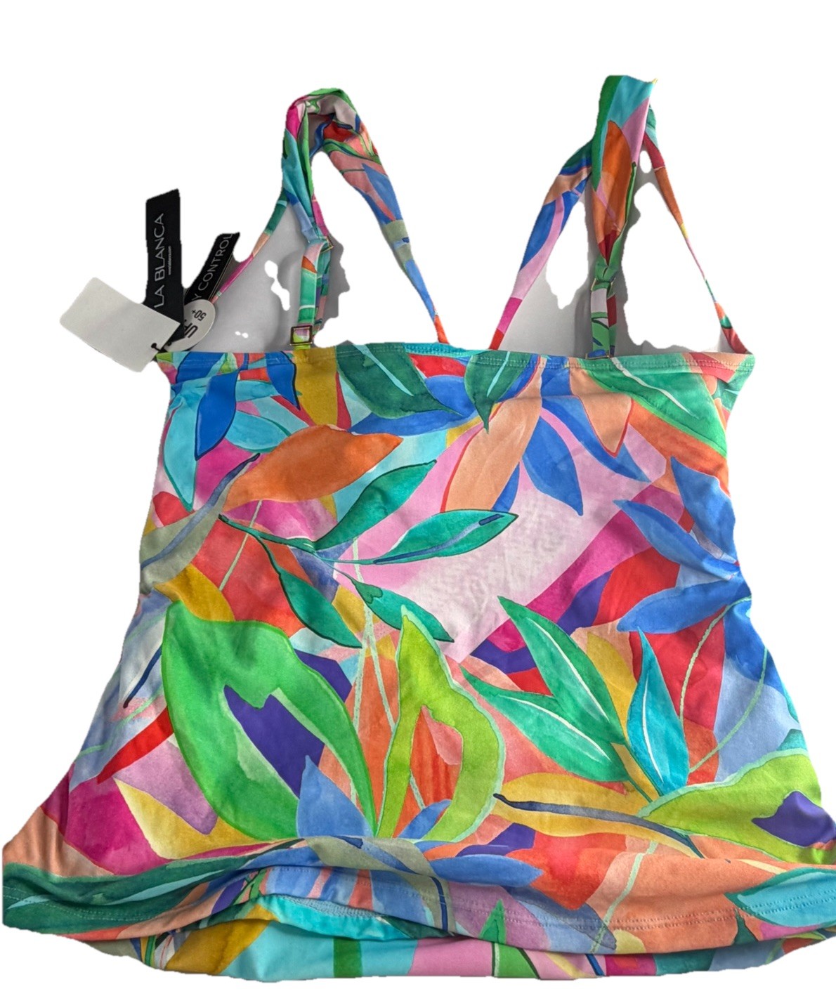La Blanca Women’s Swim Multicolor Tropical tummy control Tankini Top Sz. 12 NWT