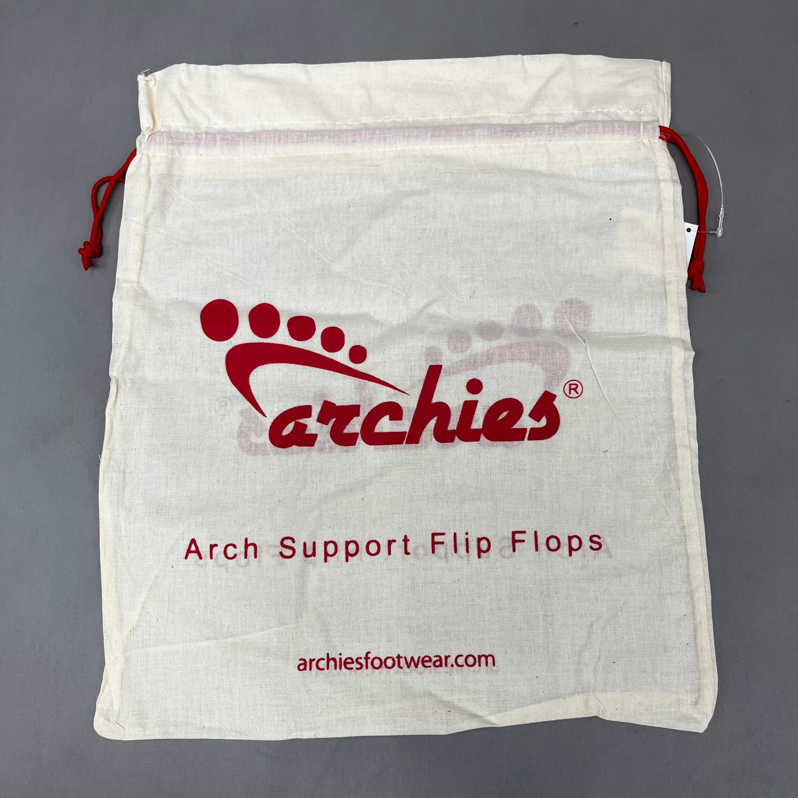 ARCHIES 4-PACK! Cotton Carry Bags for Footwear Flip Flop Sandals 17″x14″ Tan (Ne