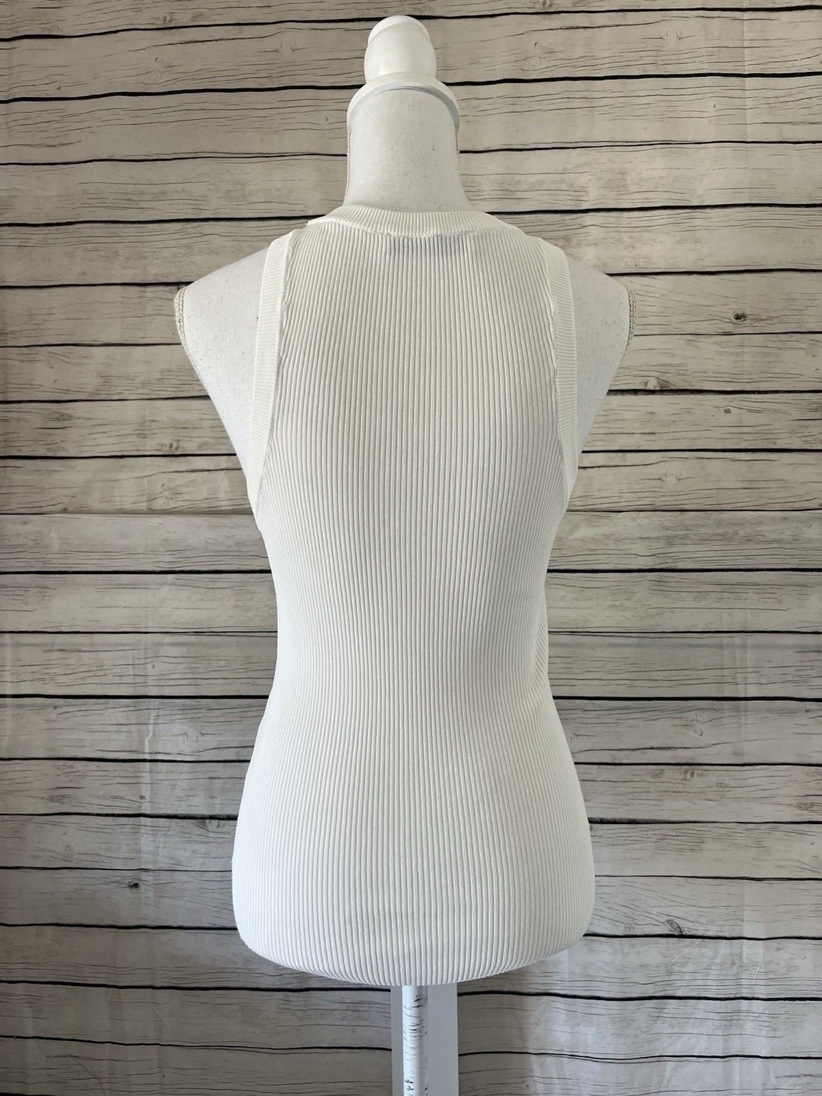 Zara white Ribbed Tank Top