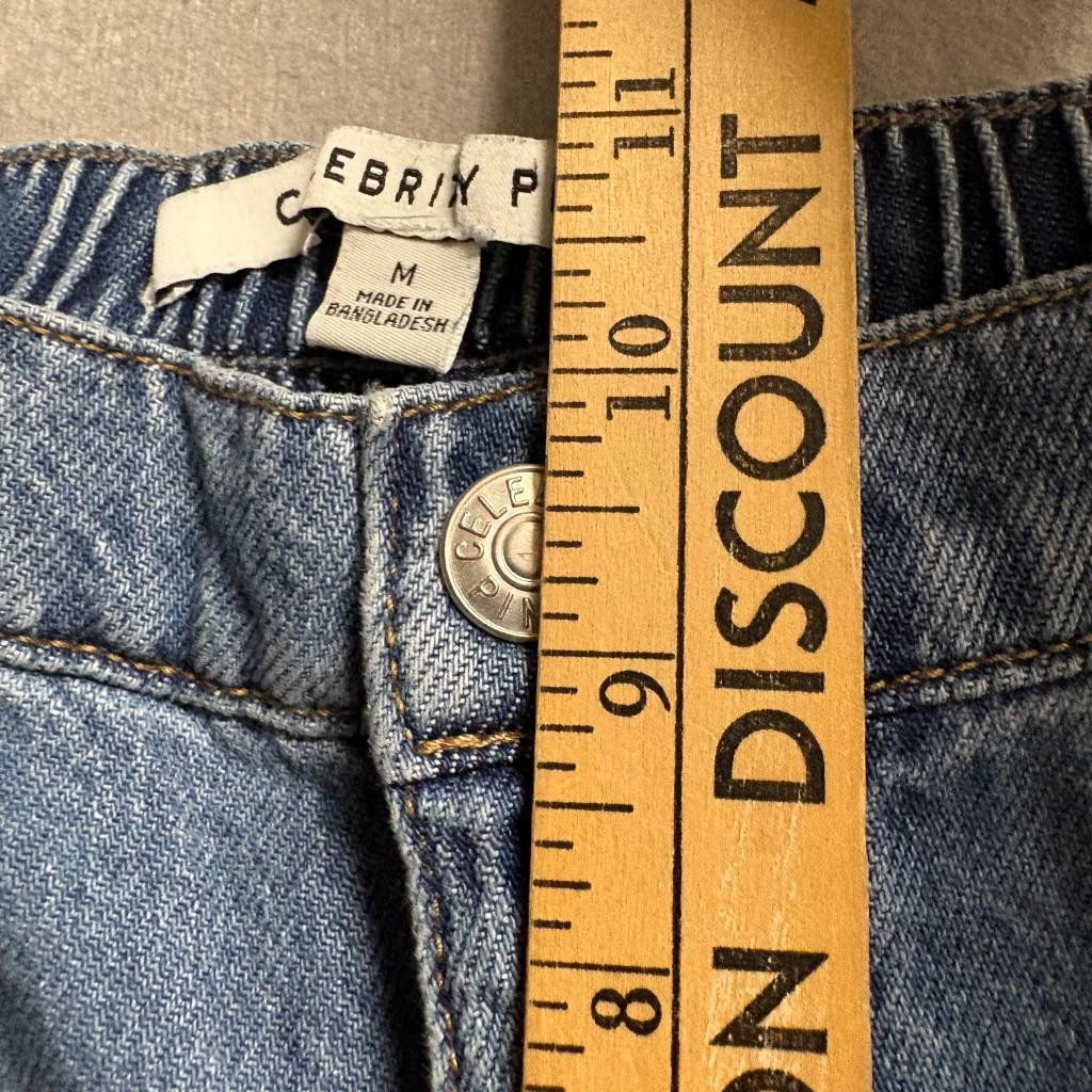 Celebrity Pink Carpenter Jeans Womens Medium Blue Denim Wide Leg Elastic Back