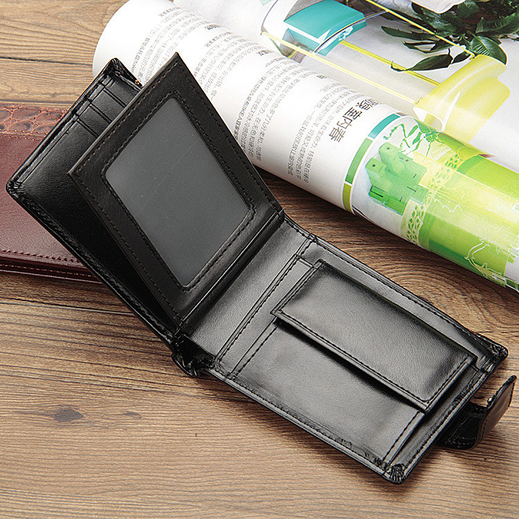 Slim Mens Wallet Bifold Leather ID Credit Card Holder Money Coin Purse With Hasp