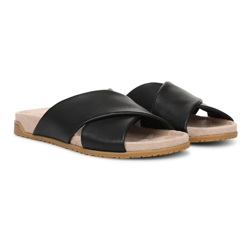 VIONICS Etna Slide Sandal – Black Leather NEW