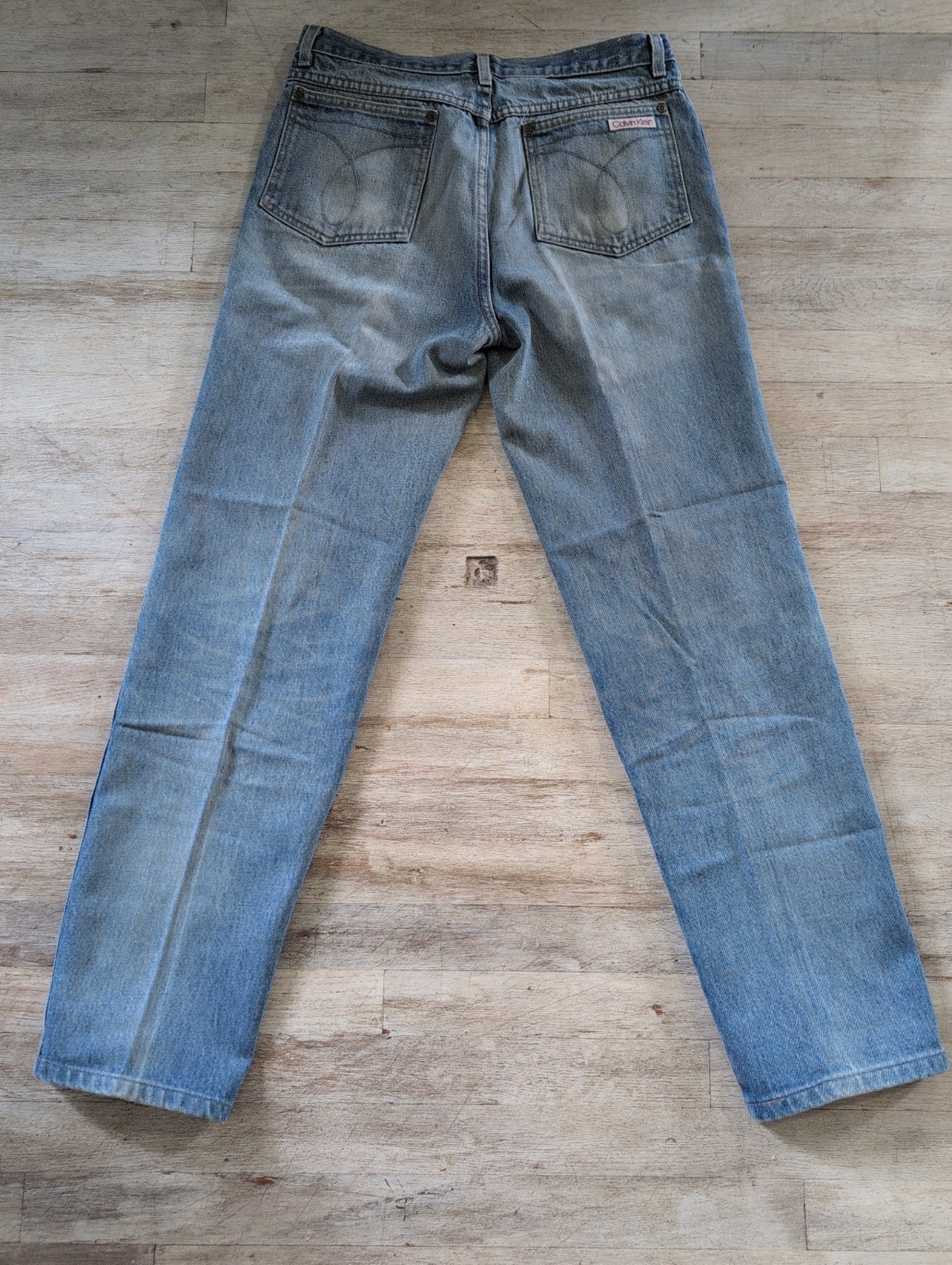 90’s Calvin Klein Men’s Light Wash Blue Denim Jeans Size 34 USA 100%