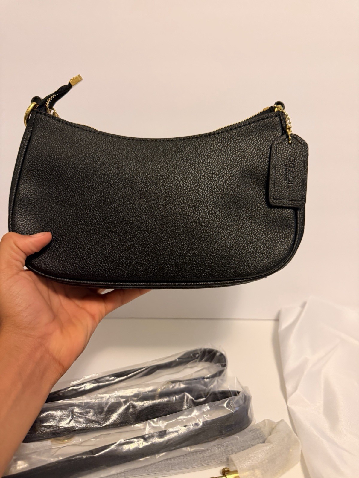 Coach Teri Black Leather Shoulder Bag