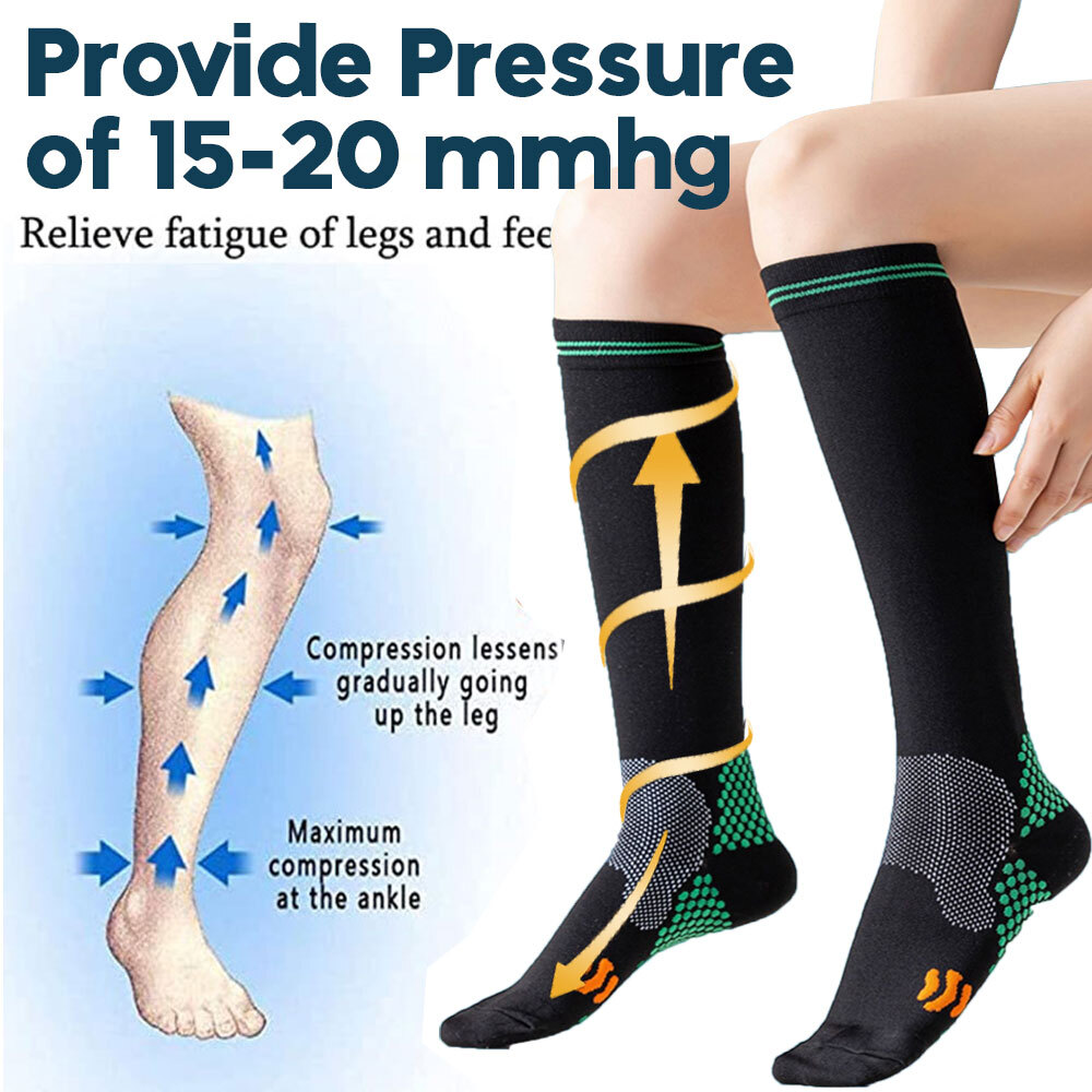 3 Pairs Compression Socks Pain Relief Calf Leg Foot Support Stocking Men Women