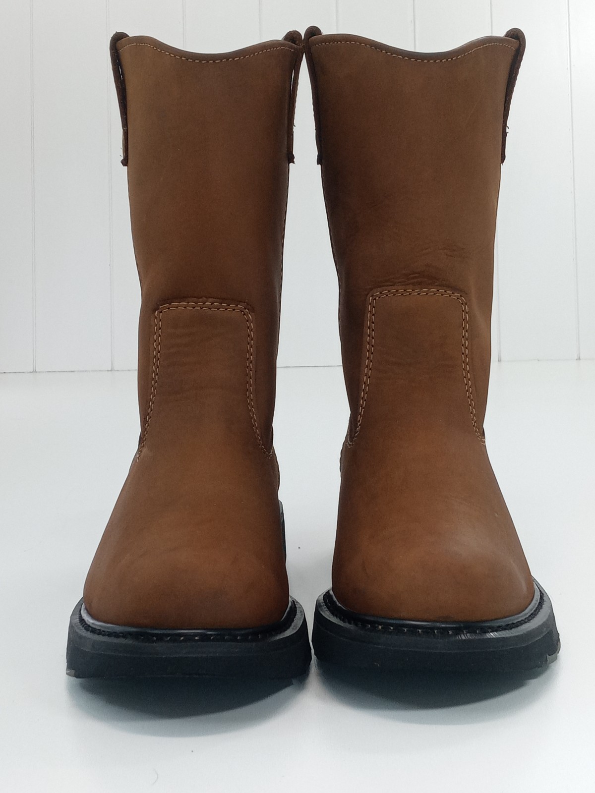 Wolverine Wellington Work Boots Men’s Brown Leather Slip On Size 9.5M