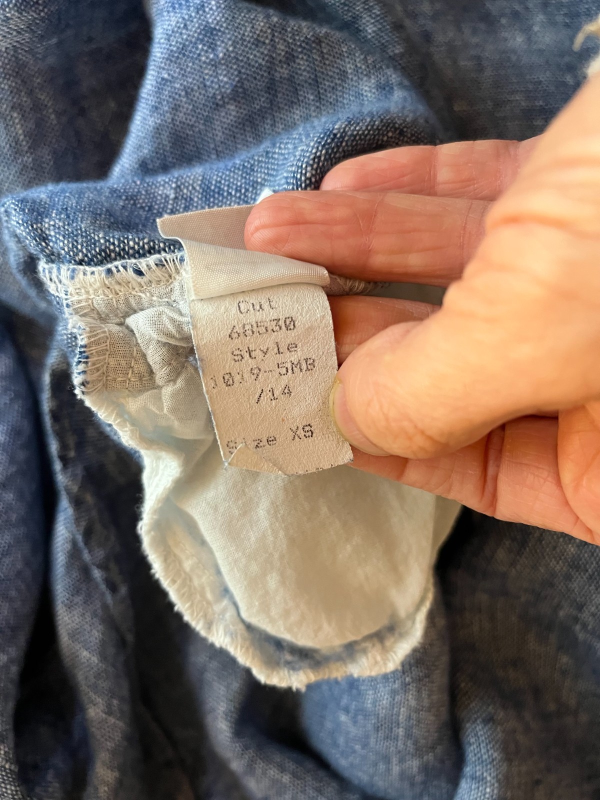 CP Shades Size XS 3/4 Sleeve Linen Top Pockets Blue