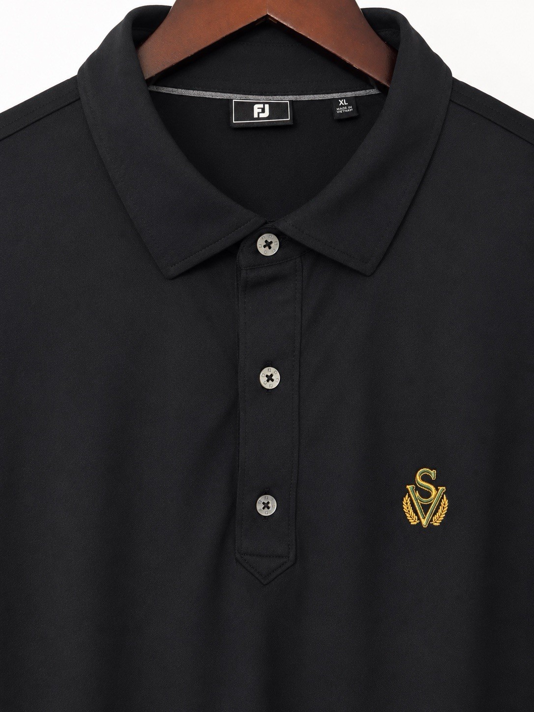 FootJoy Men’s Black Solid Short Sleeve Collared Polo Embroidered Logo XL