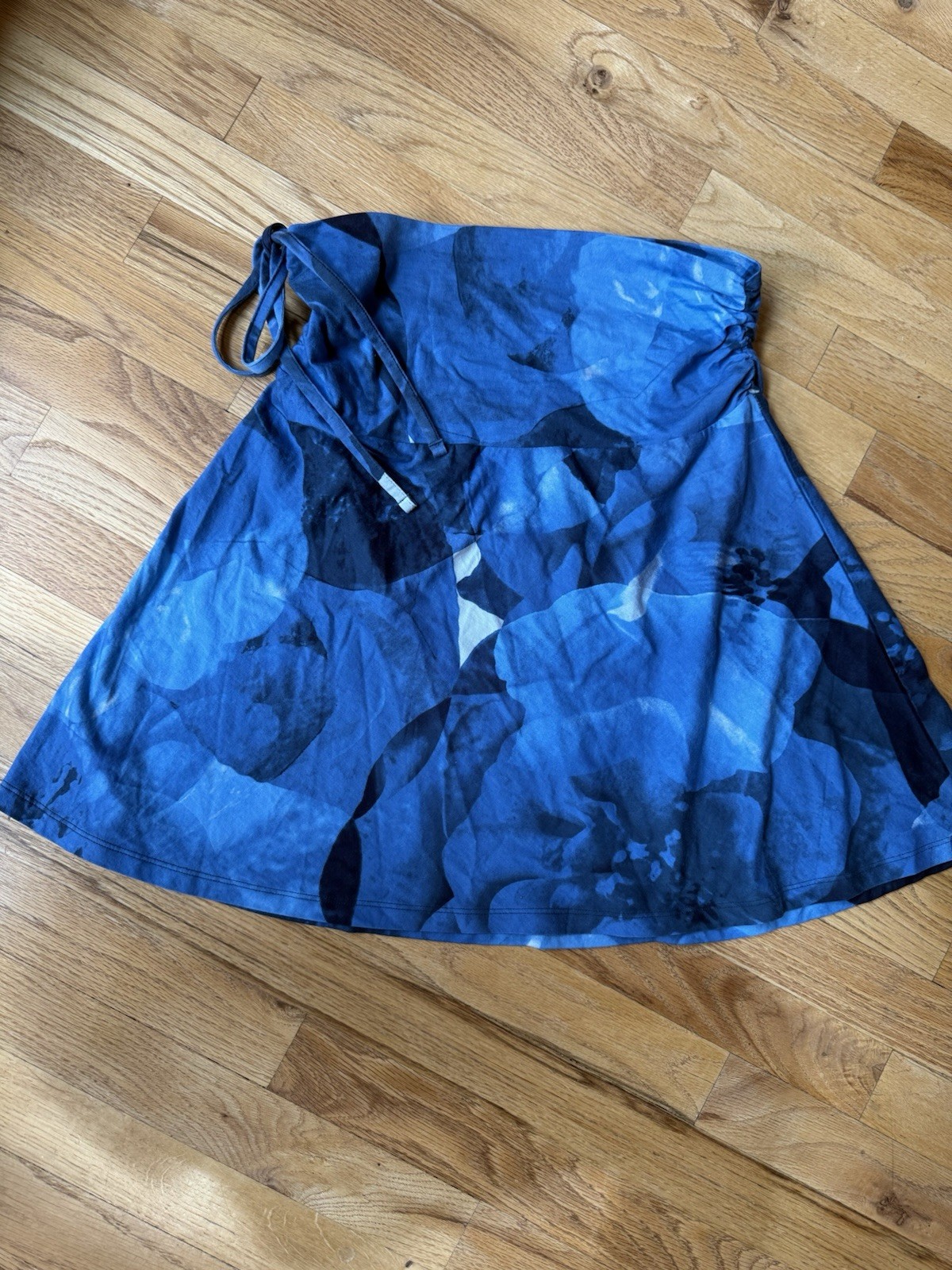 NWOT Patagonia Lithia Convertible Skirt Halter Top Medium Blue Organic Cotton