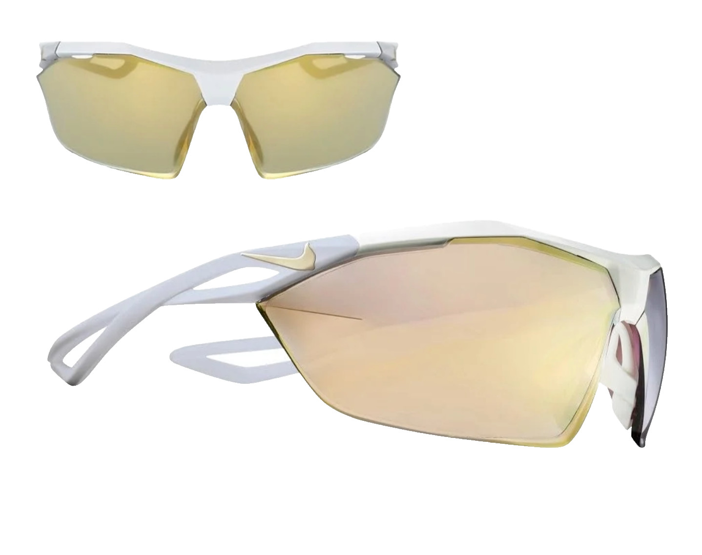 Nike Vaporwing R Sunglasses (Matte White/Speed Tint UML Gold Mirror)