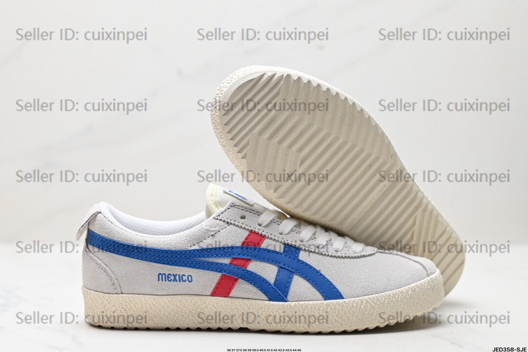 Onitsuka Tiger MEXICO DELEGATION Classic Gray/Blue Retro Unisex Shoes Sneakers