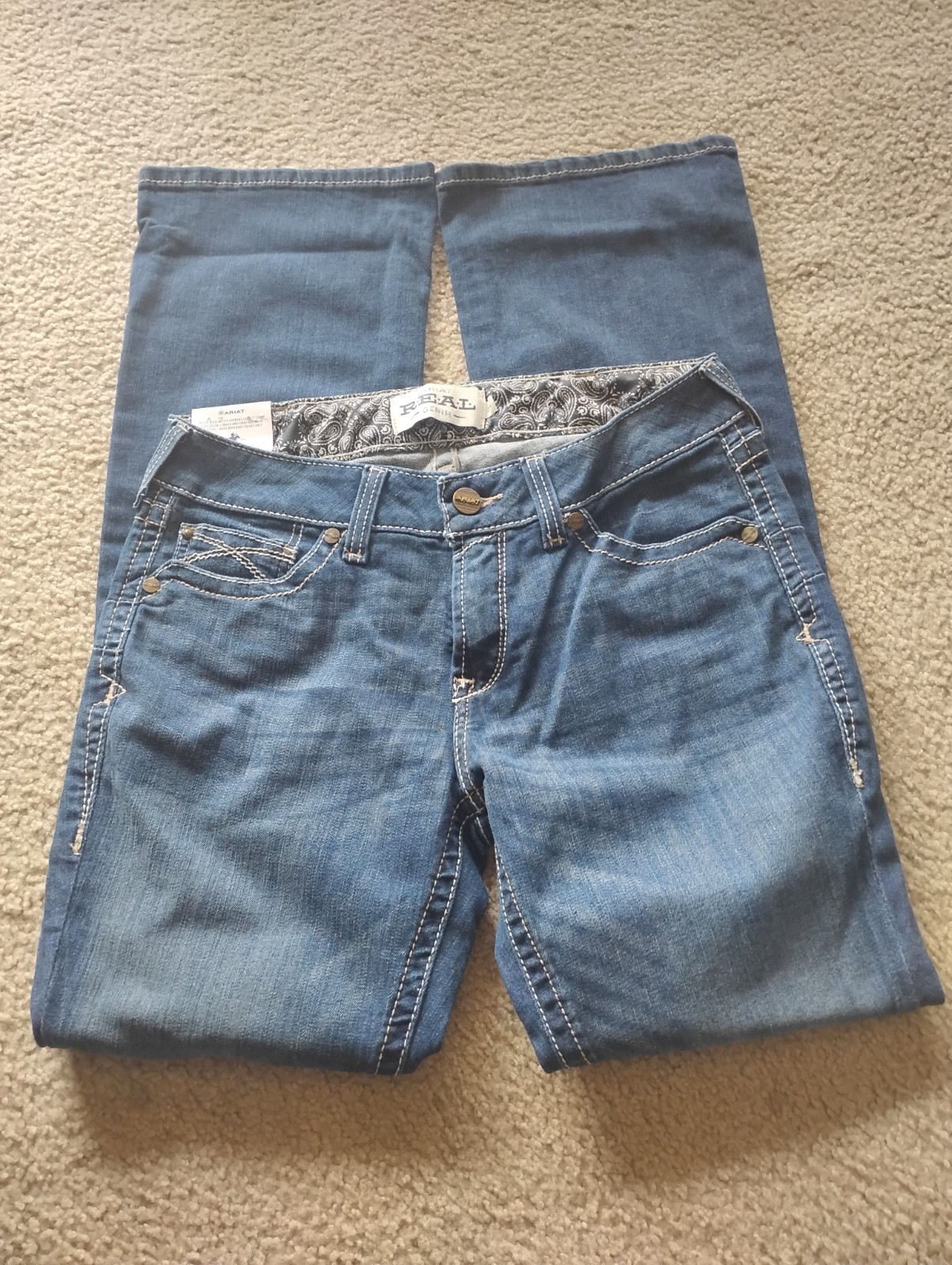 Women’s Ariat Real Denim Mid Rise Pacific Boot Cut Jeans Size 31R New W Tags