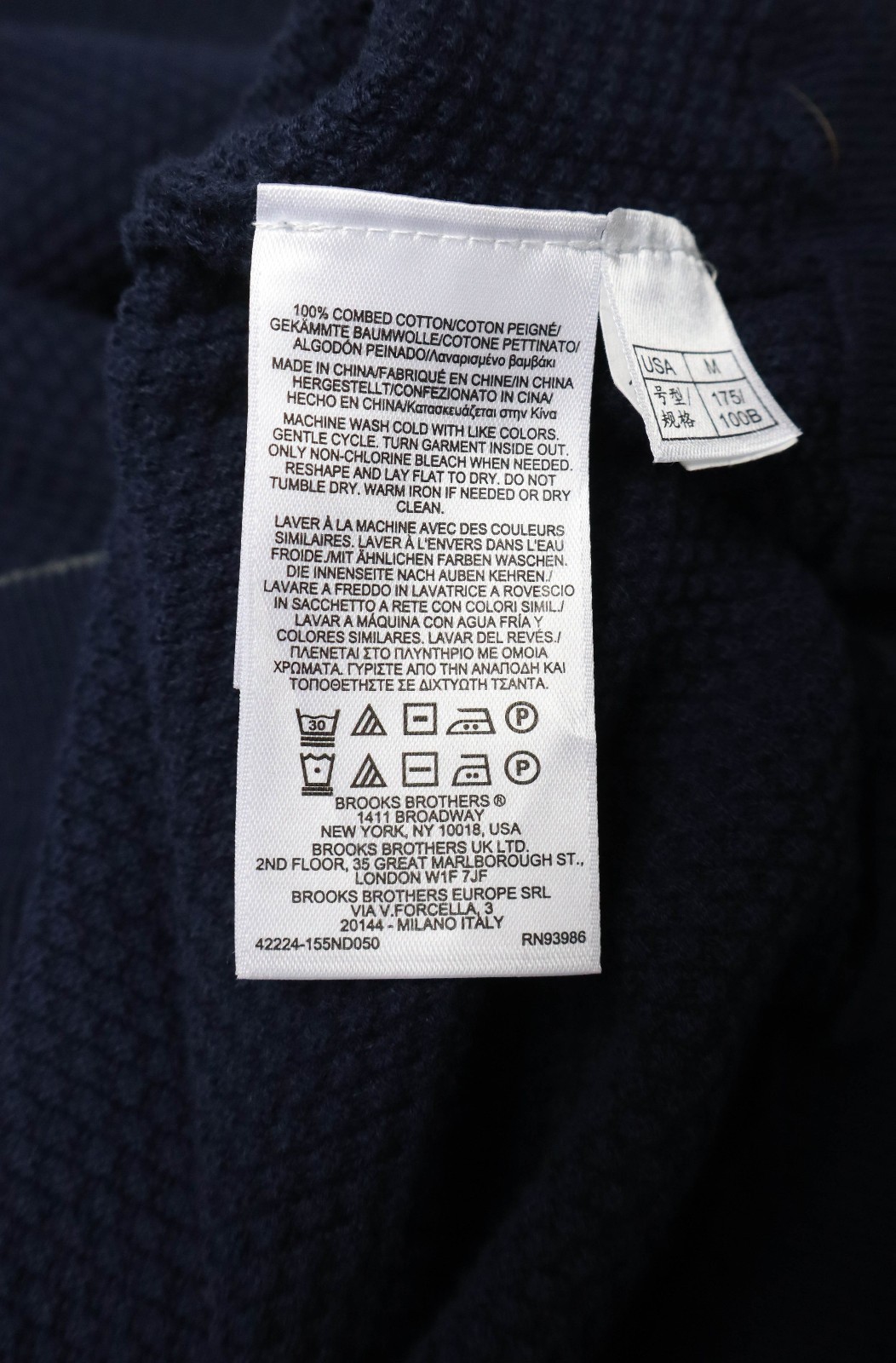 Brooks Brothers Sweater Mens Medium Blue Knit High Neck Half Zip