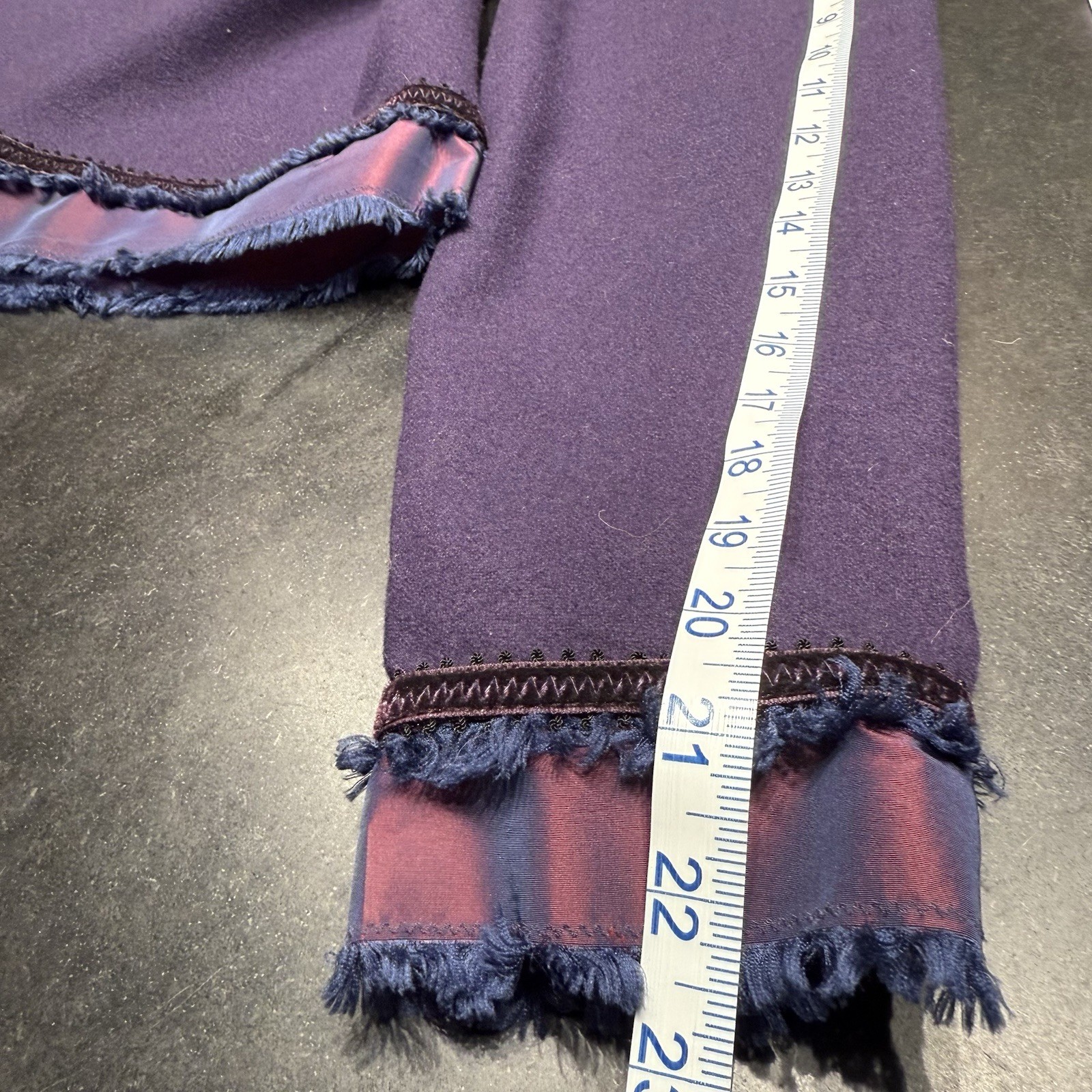 Patsy Seddon For Phase 8 Women’s Purple Wool Jacket 14 Fringe Vtg Abs Gorgeous!