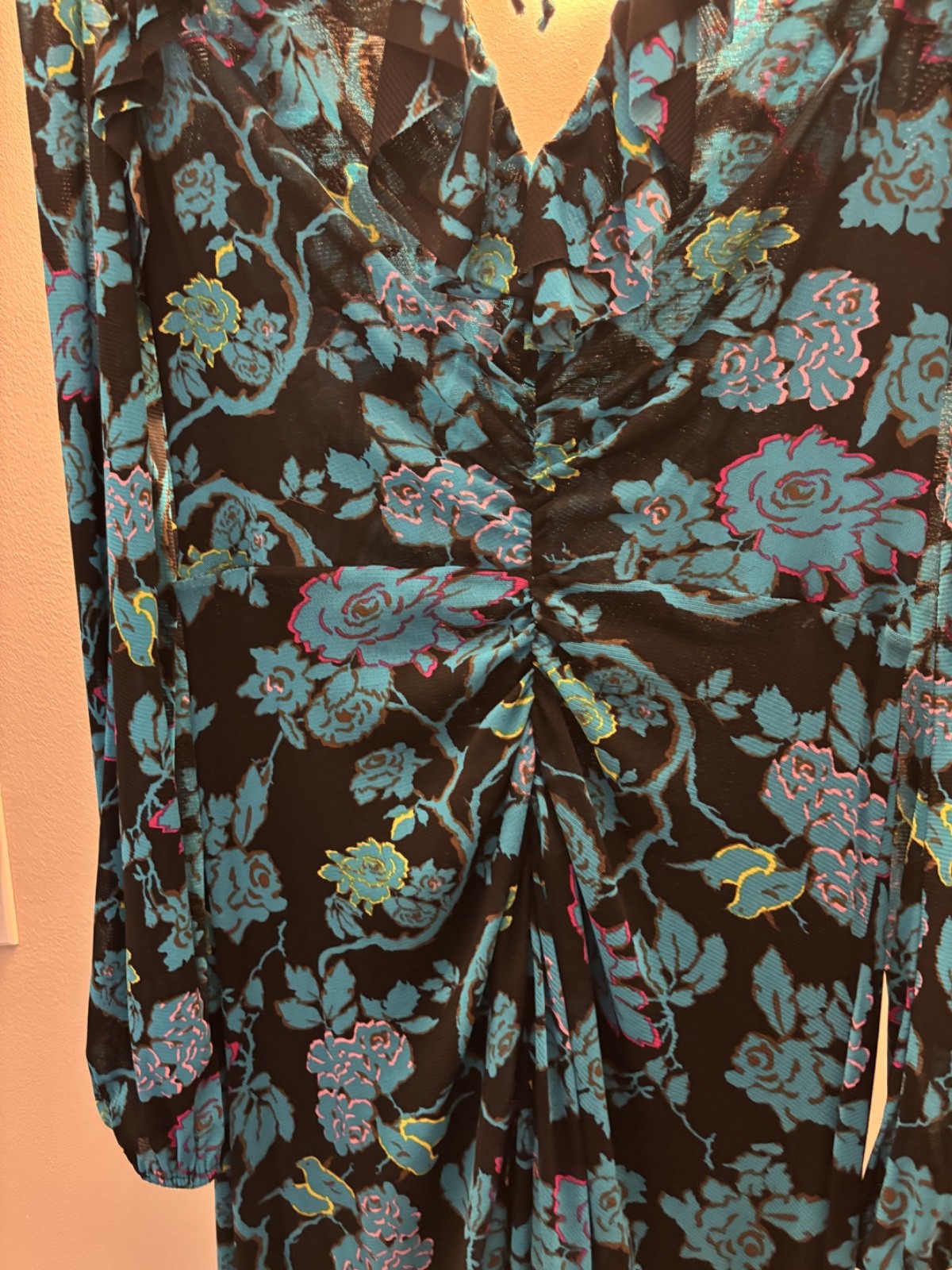 Diane von Furstenberg DVF Size Large, “Sean” gown maxi ankle length Dress, EUC