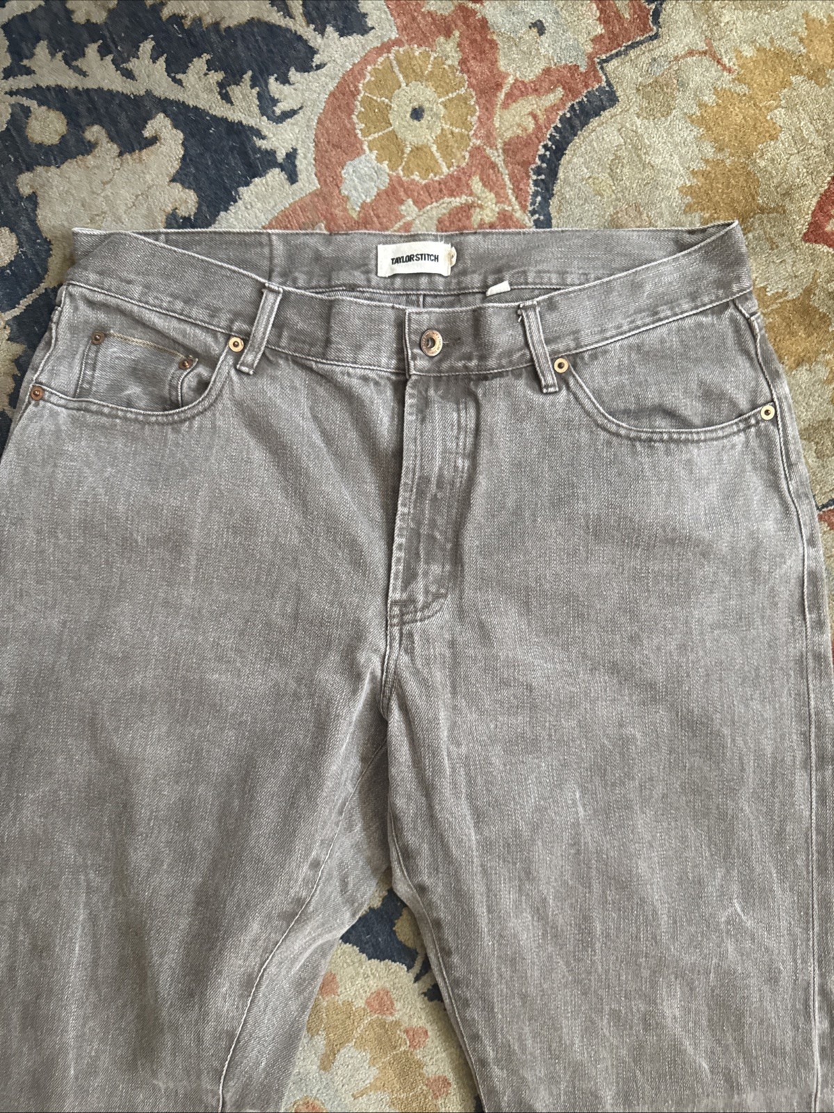 TAYLOR STITCH DEMOCRATIC GRAY NATURAL ORGANIC 10oz SELVEDGE DENIM JEANS 35×33