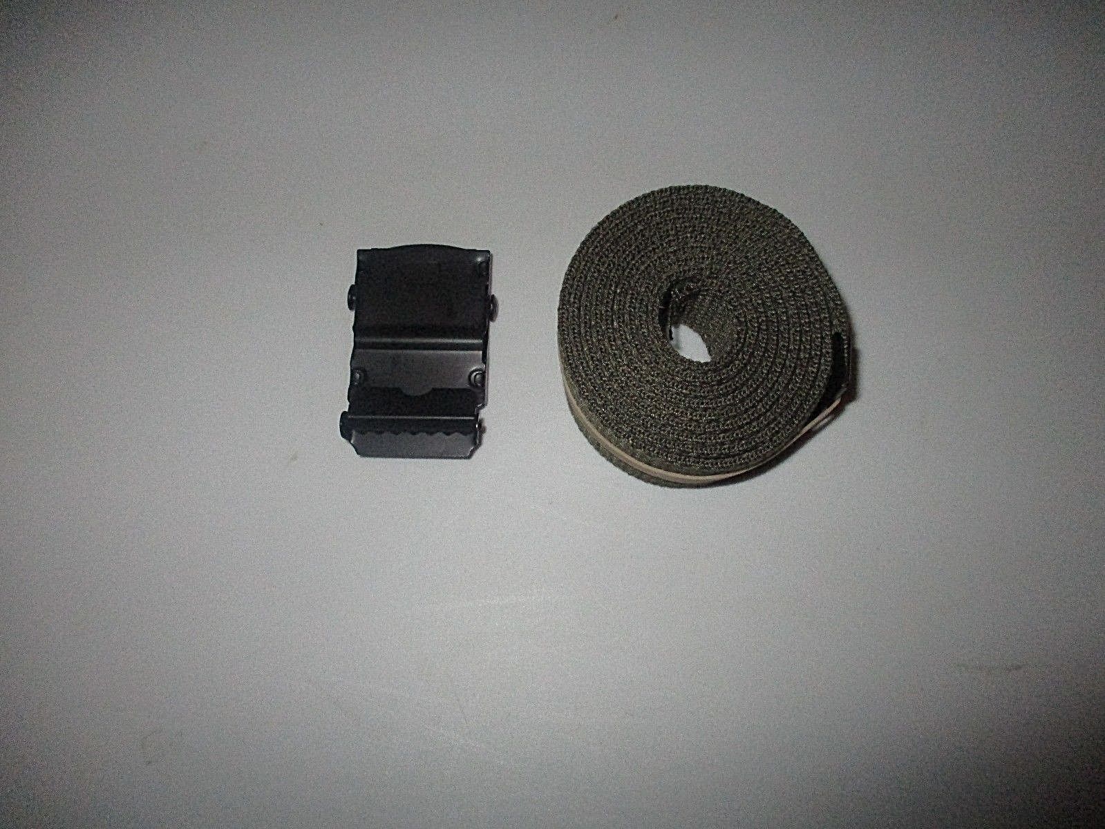US MILITARY GRADE OD GREEN HEAVY WEB BELT WITH BLACK BUCKLE 54 INCHES USA MADE