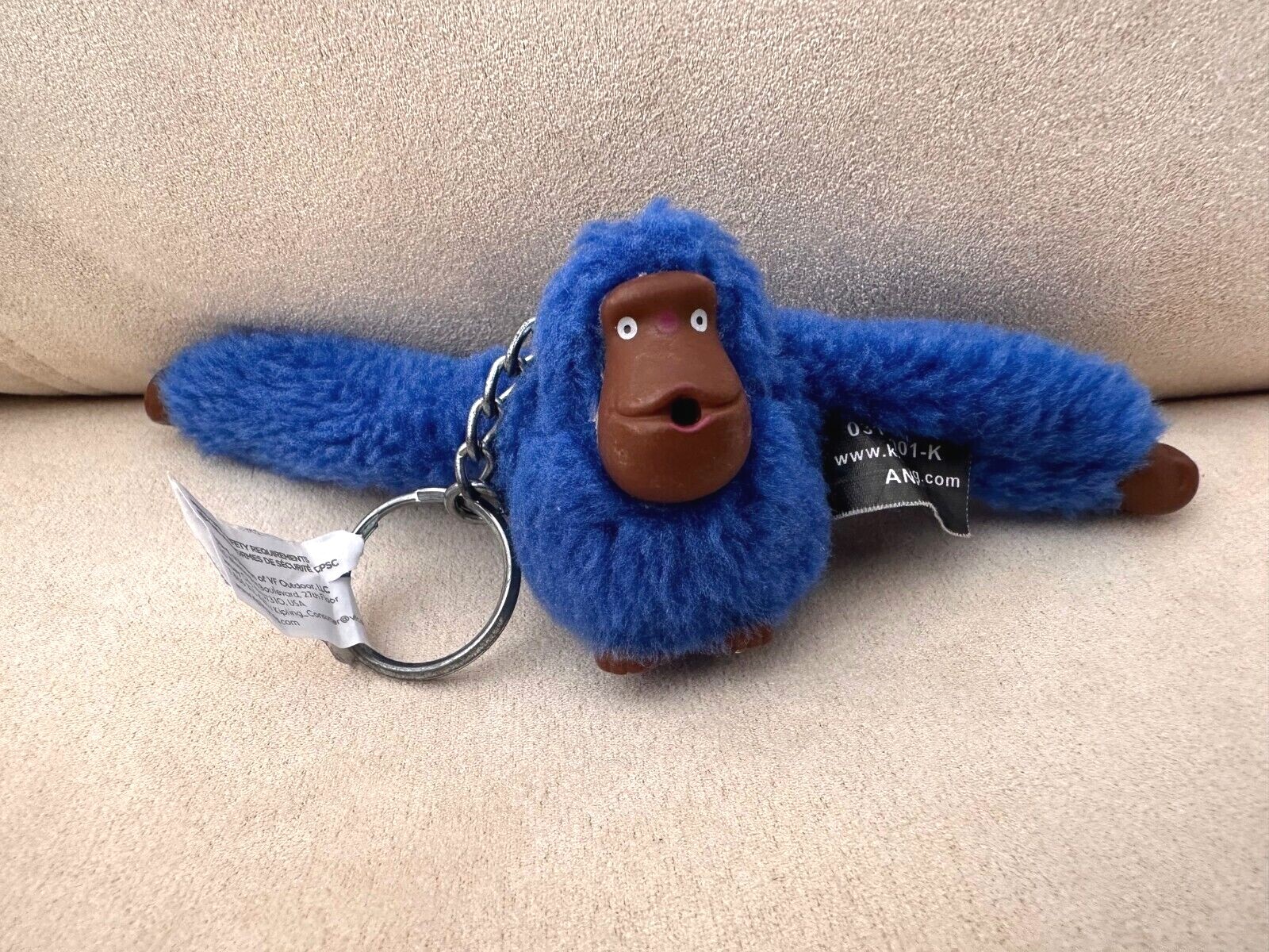 NWT KIPLING MONKEY KEYCHAIN KEY RING CHARM BLACK RED GRAY BLUE GREEN SUCK THUMB