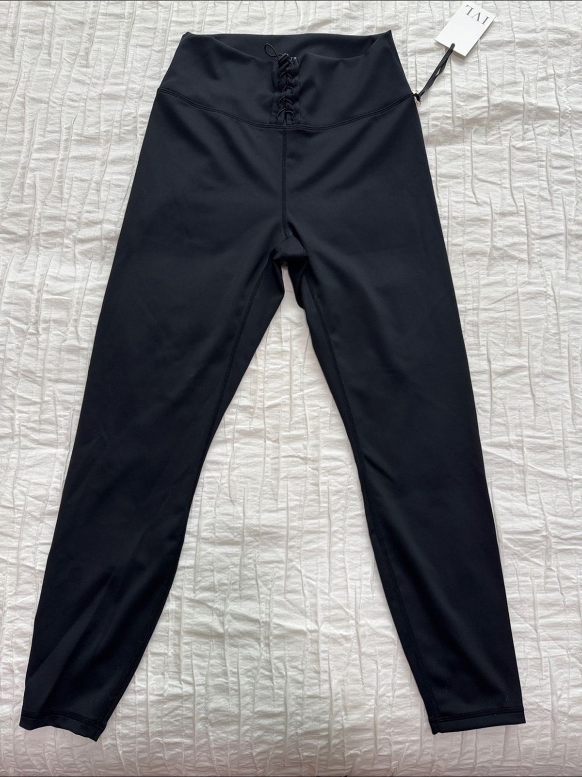 IVL Collective Black Lace-Up Racerback Sports Bra & High-Waisted Legging Set