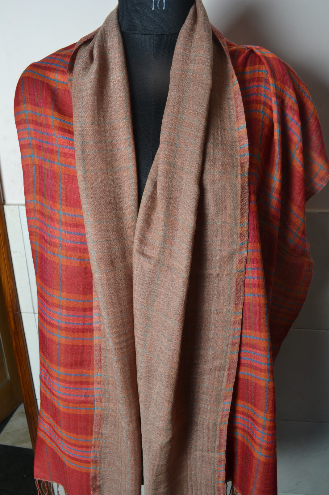 SOBRE DESIGNER PLAID CHECK 100% CASHMERE PASHMINA SHAWL/WRAP : 7 DESIGN CHOIC