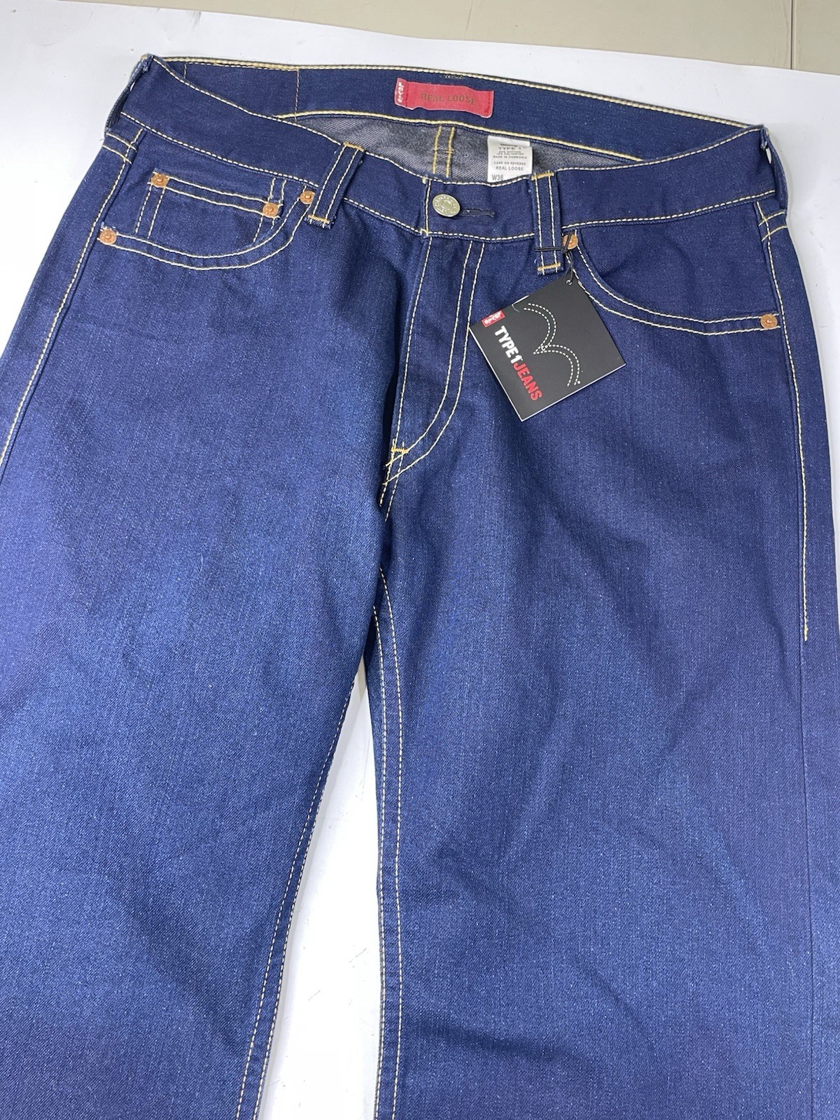 NWT Levis Type 1 Jeans Vintage Y2K Wide Leg Baggy Real Loose Skater Size 36×30
