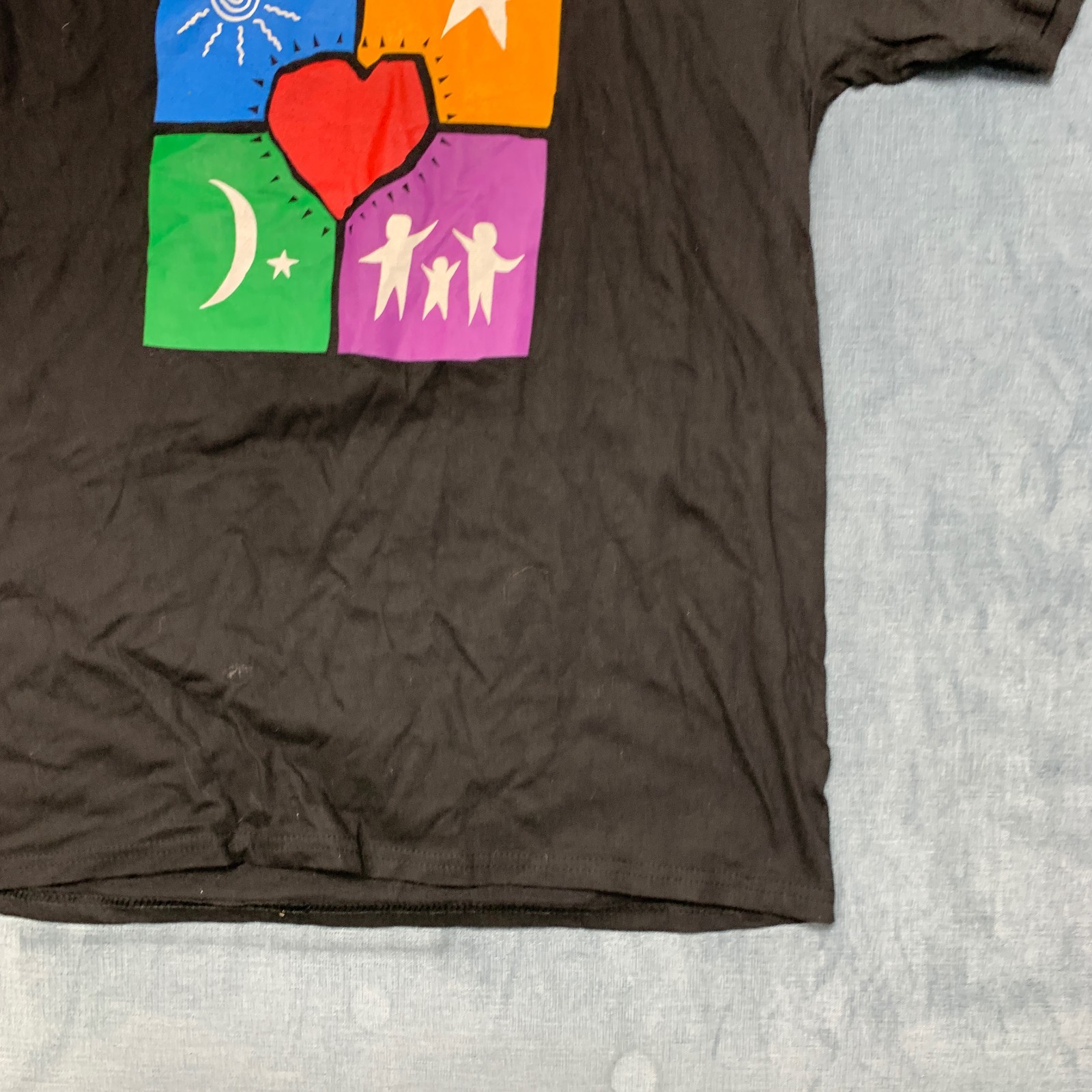 Hanes Beefy T Kaiser Permanente T Shirt Adult Large Black Graphic Crew Neck