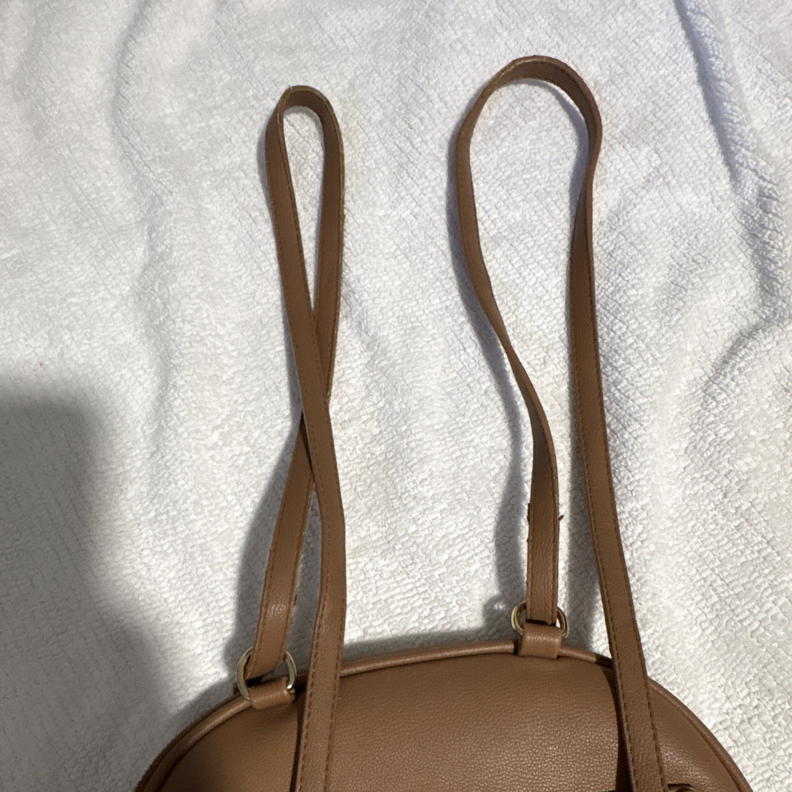 Mistique Brown Satchel Top Handle Bag Zip Closure Inner Pockets Gold Hardware