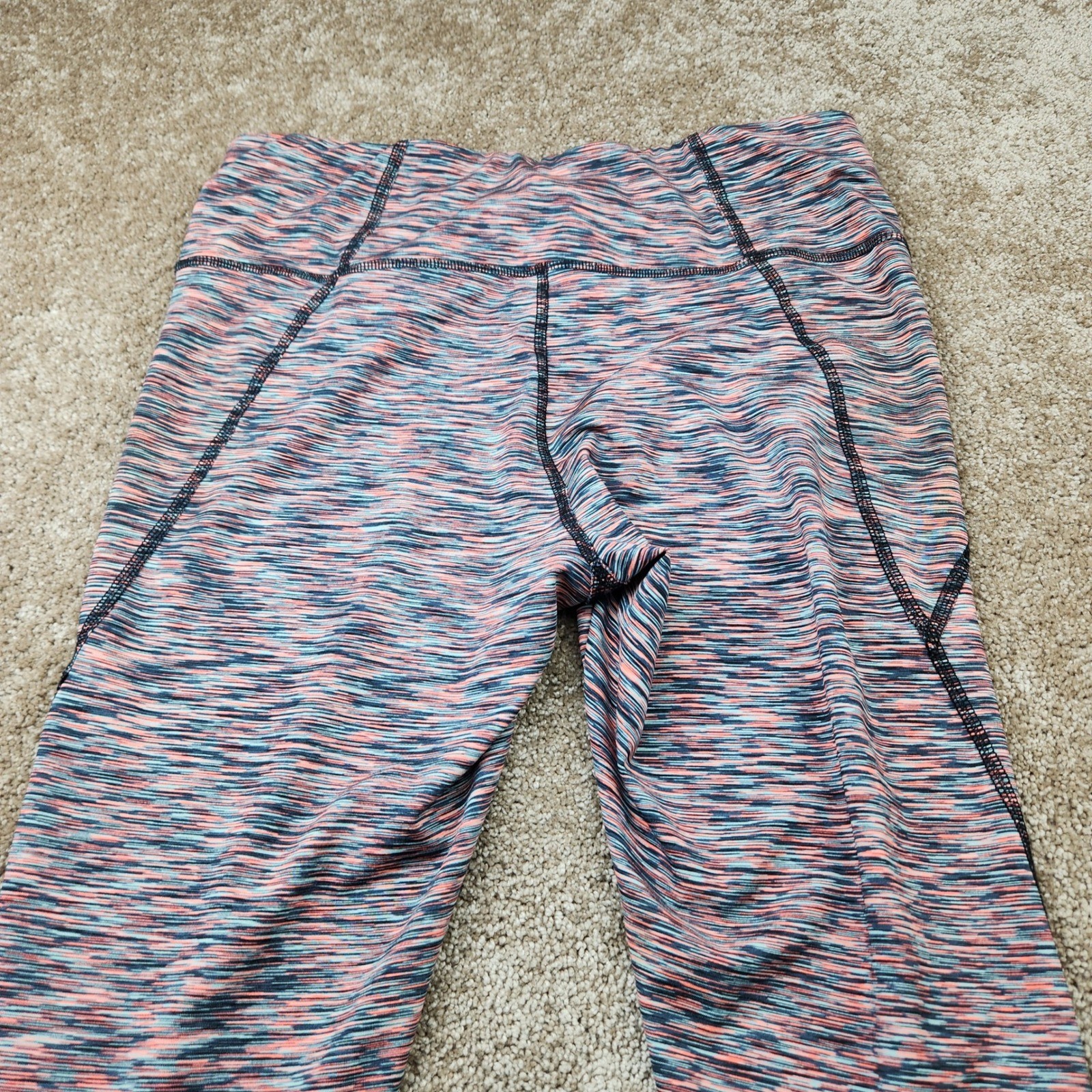 Copper Fit Live Limitless Womens Space Dye Crop Leggings Blue Orange CFMS83015 L