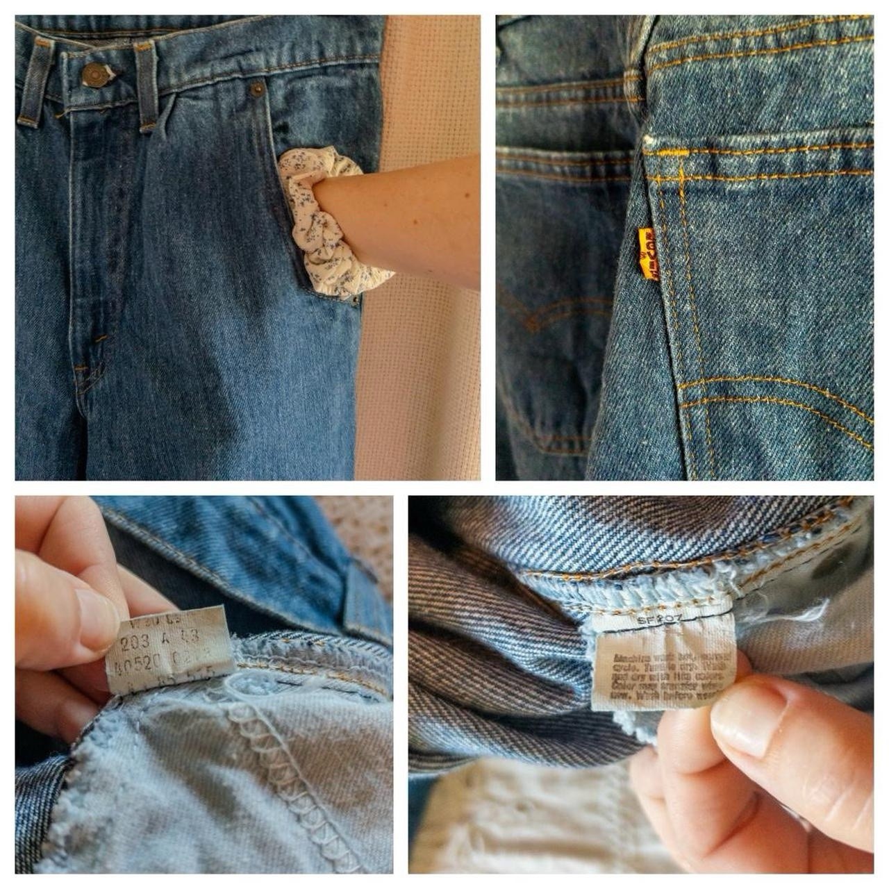 1985 Levi’s Orange Tab 30W 36L 520 Straight Leg Indigo Jeans Vintage 515 Factory