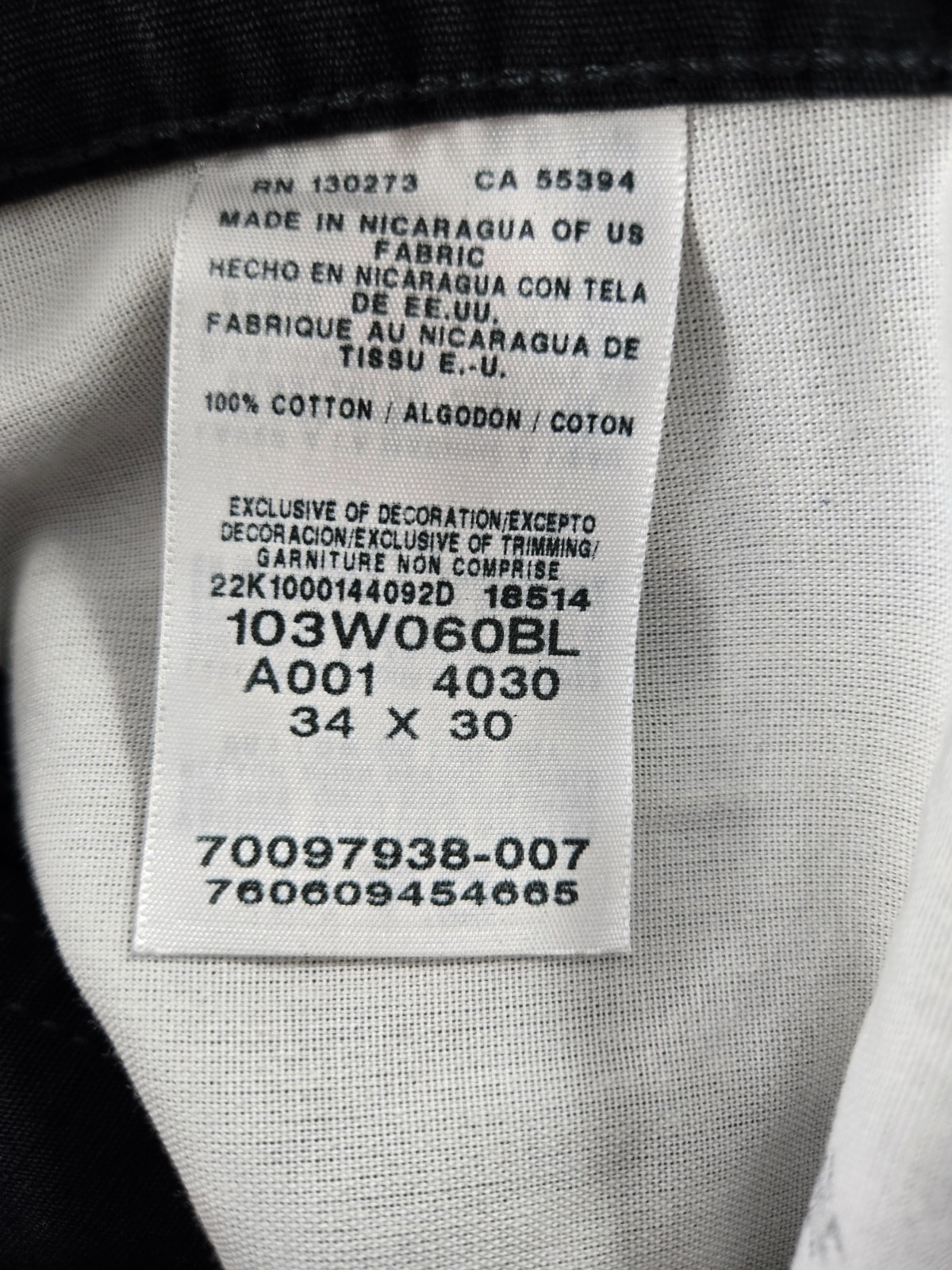 Wrangler Riggs Ranger Pants NWT Men’s 34×30 Black Cargo Rip Stop Cotton Workwear