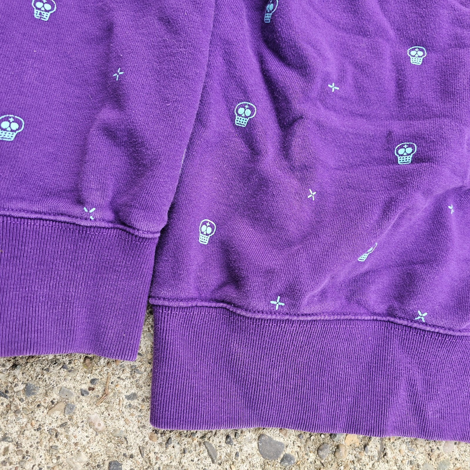🔥 Vintage Y2K Manik Skateboards Crewneck Sweatshirt Purple Skulls AOP Men M 🔥
