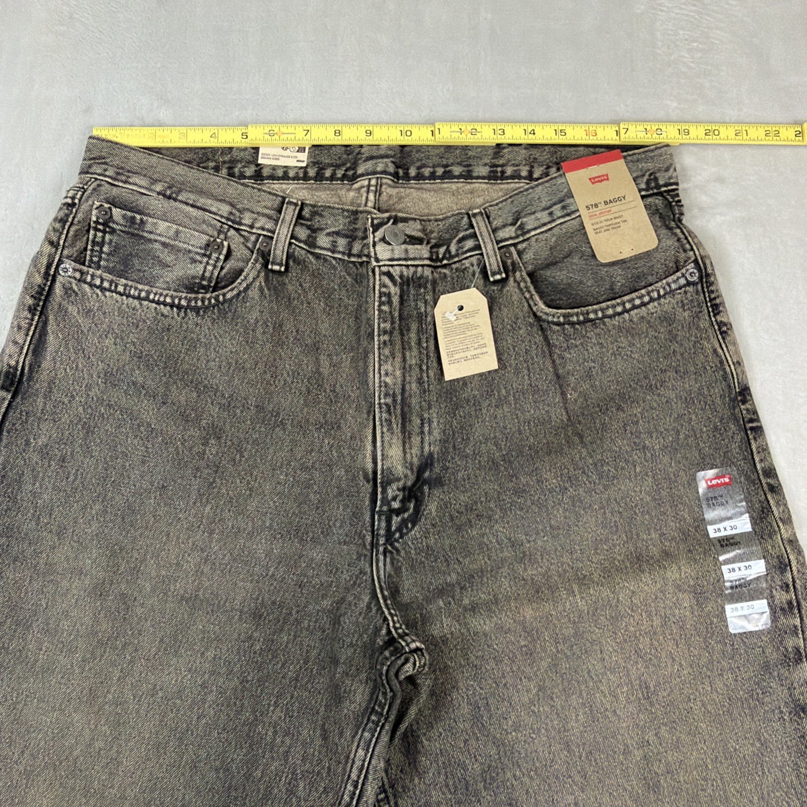 Levi’s 578 Baggy Denim Jeans Men’s Size 38×30 Gray Cotton Y2K