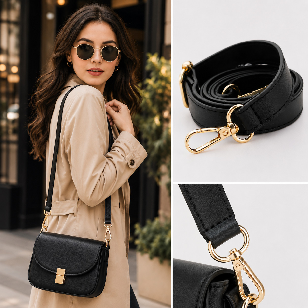 Adjustable Long Leather Crossbody Shoulder Bag Strap Handbag Belt Replacement x1