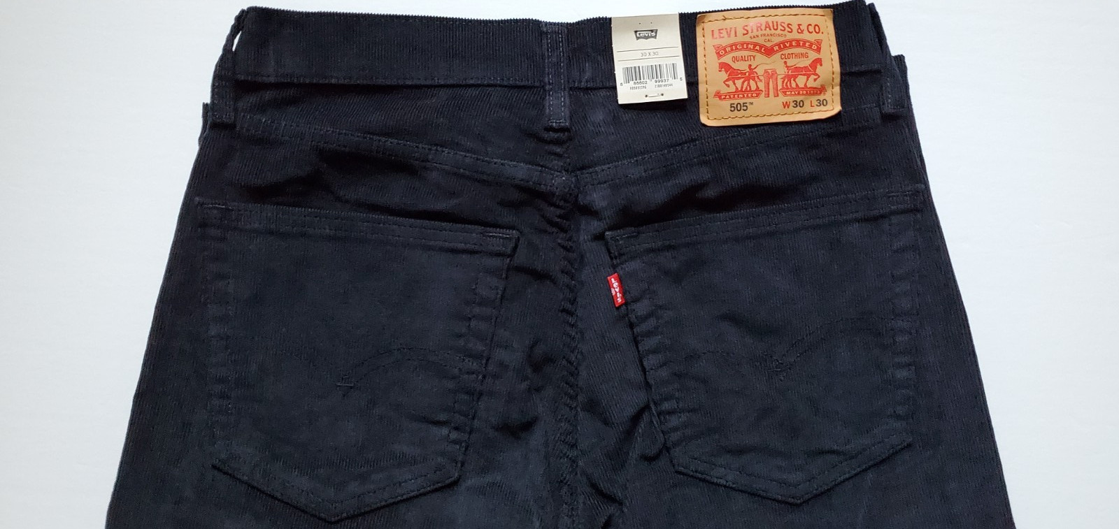 Levi’s 505 Regular-Fit Corduroy Men’s Jeans, Color: Black, Size: 30″W x 30″L