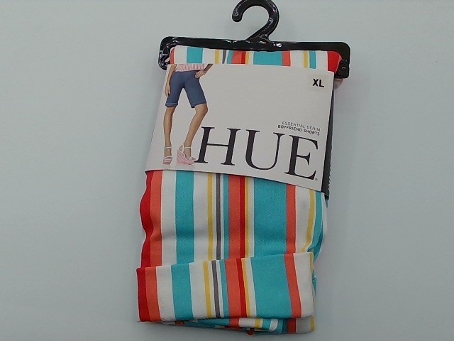 HUE Resort Stripe Essential Denim Boyfriend Shorts Multicolored Size XL U17563