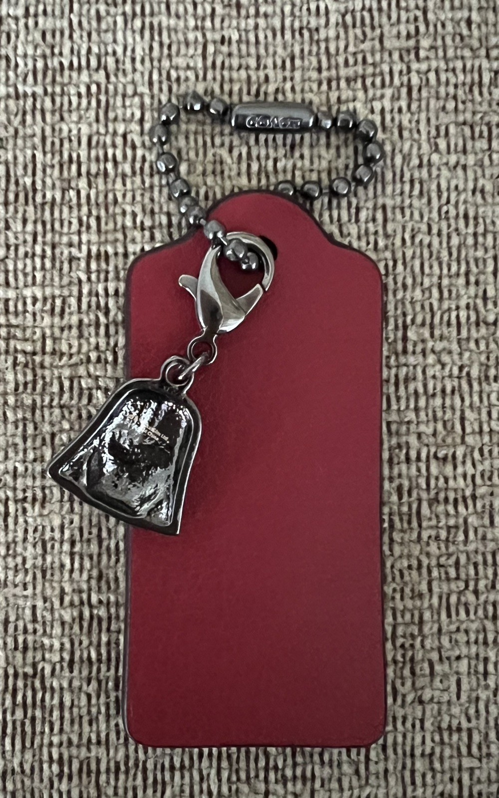 Genuine Coach 2.25” Red Leather HangTag with Star Wars Darth Vader Charm New