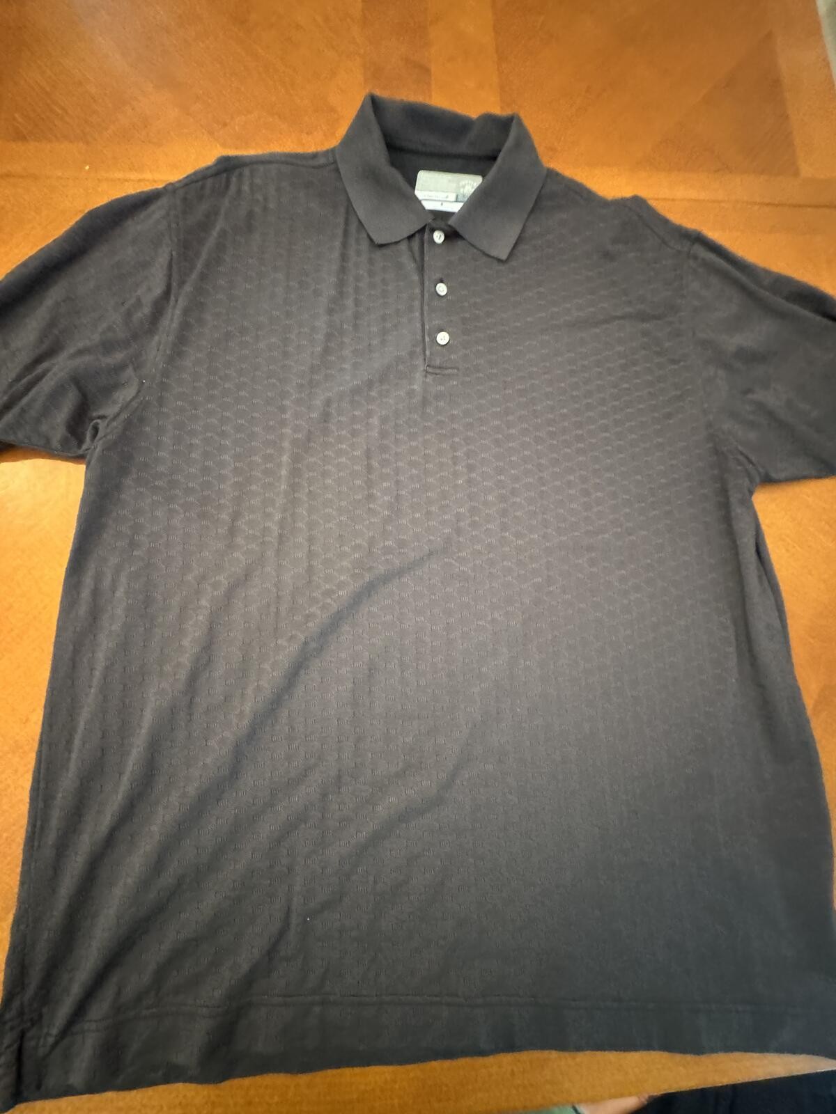 Cutter & Buck Men’s Black Polo Shirt XXL CB DryTec Nanotex Fabric