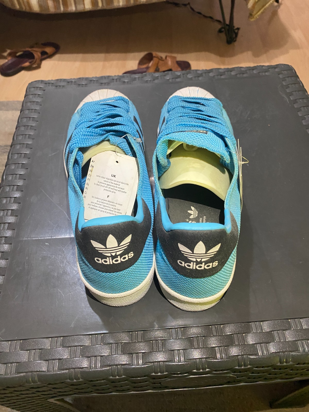 adidas Superstar 80s Primeknit Blue Black BB2235 Sales Sample NWT Mens Size 9