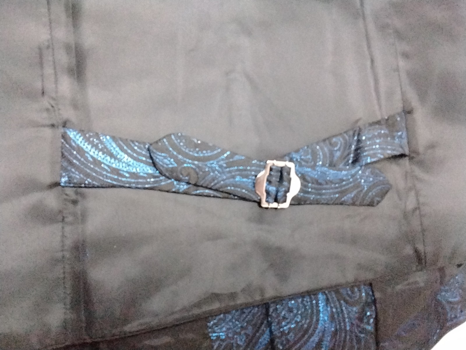 Men’s Small BARRY WANG Black Blue Paisley Silk Blend Vest Waistcoat NWT