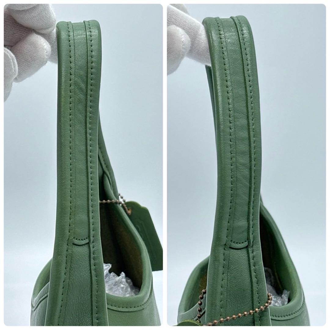 Vintage Old Coach 9027 Green Leather Ergo Bag Womens Handbag Made in USA VTG