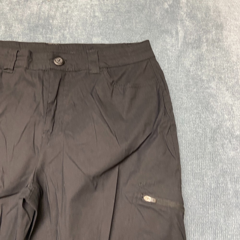 Eddie Bauer Rainier Capri Pants Womens 12 Brown Logo Utility Pockets Mid Rise
