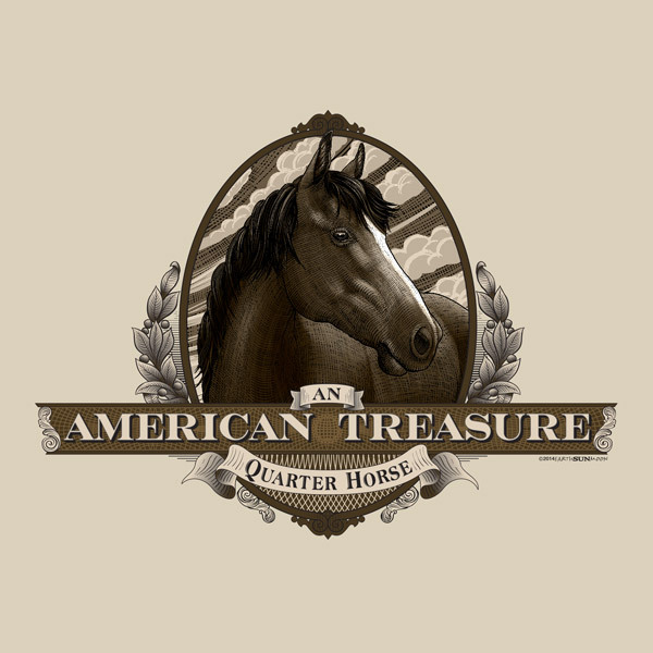 Quarter Horse T-shirt S Small American Treasure Unisex NWT Cotton Equestrian