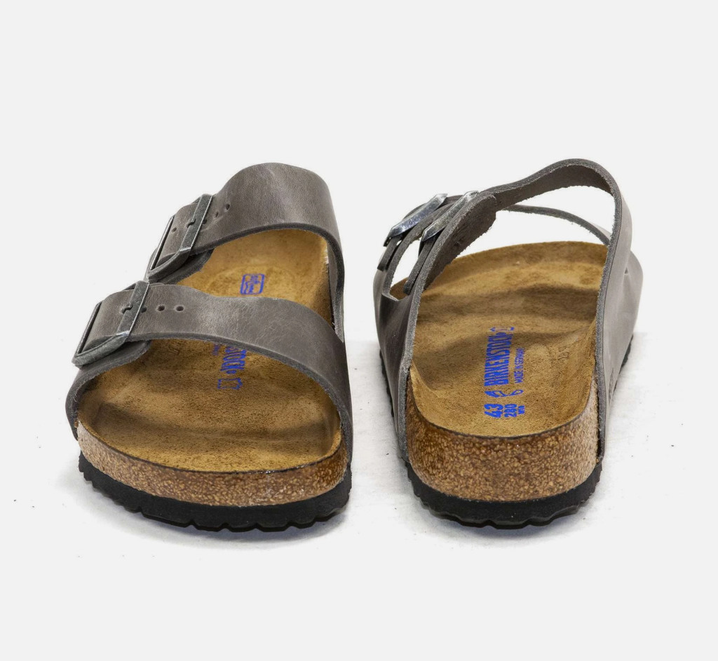 Birkenstock Arizona Iron Oiled Leather Soft Footbed Unisex Sandals Narrow/Wide