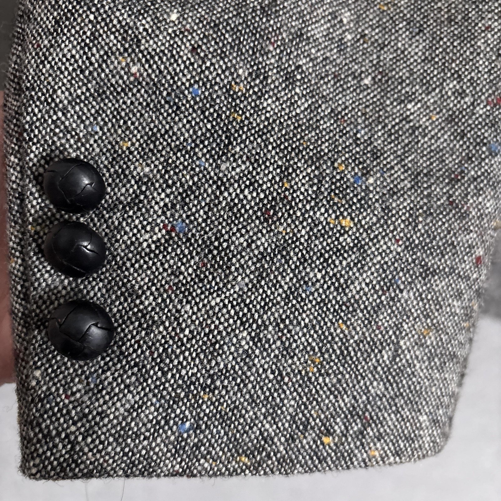 Vintage Lord Covington Sport Coat 44R Gray Tweed Flecked Elbow Patches 42R