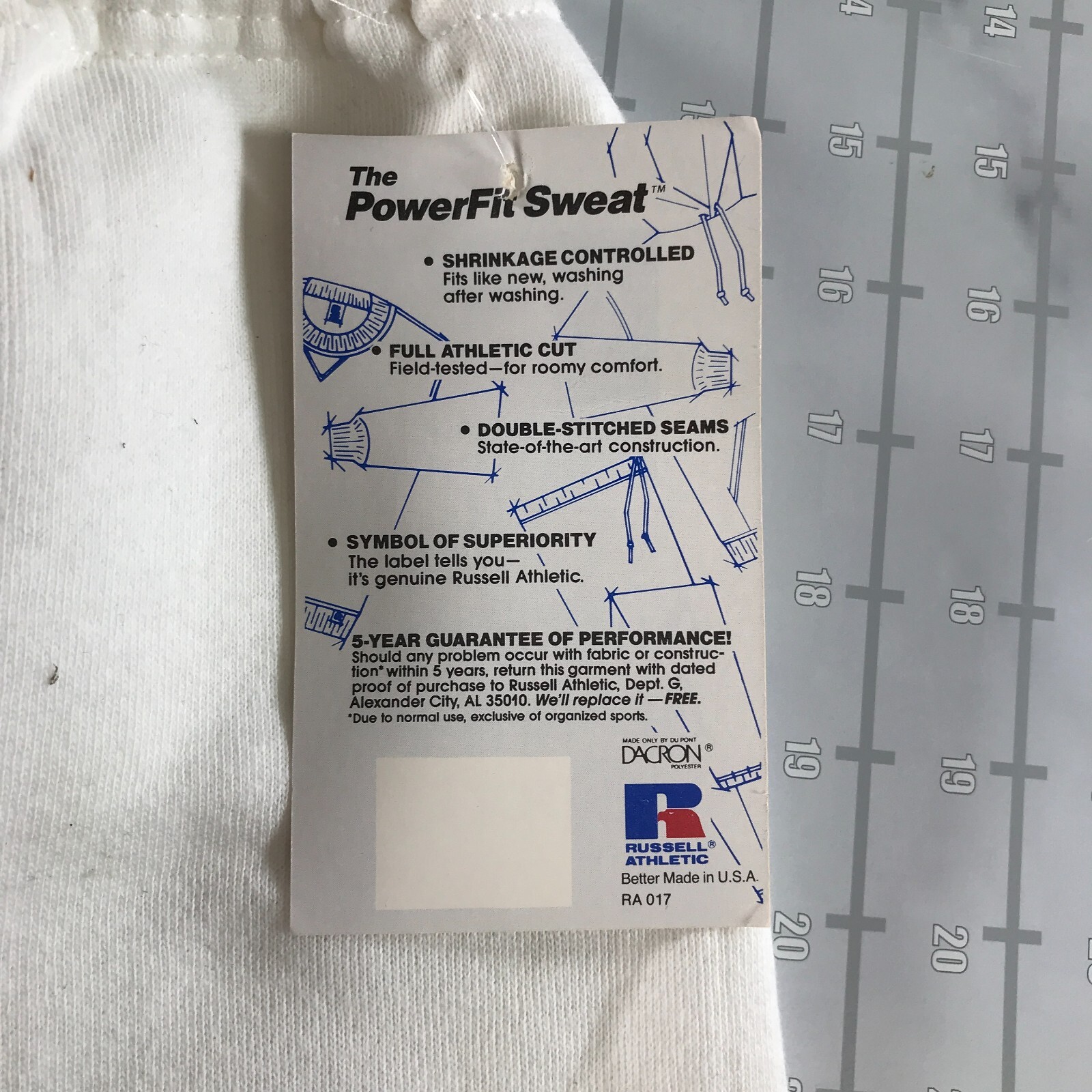 Vintage Russell Athletic Sweatpants Mens Medium Thick White Blank 50/50 USA Made