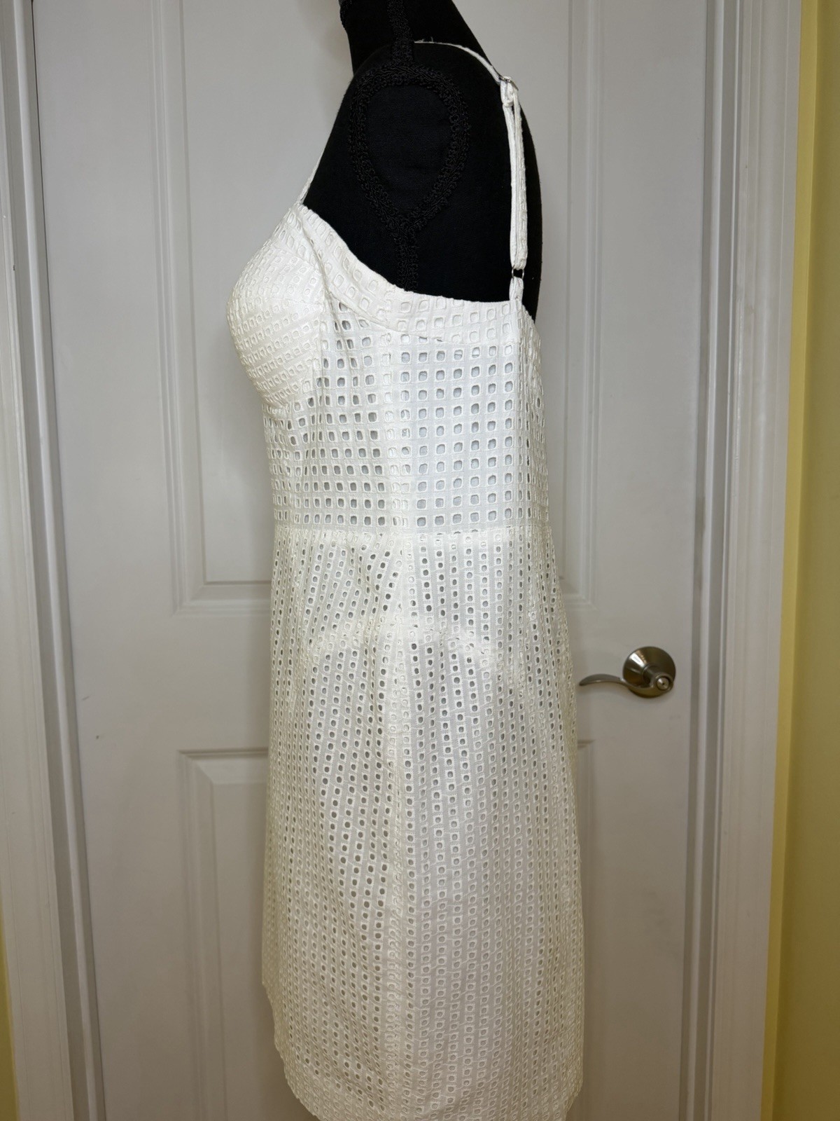 Vintage Rebecca Minkoff White Eyelet Bustier Mini Dress, Size 10
